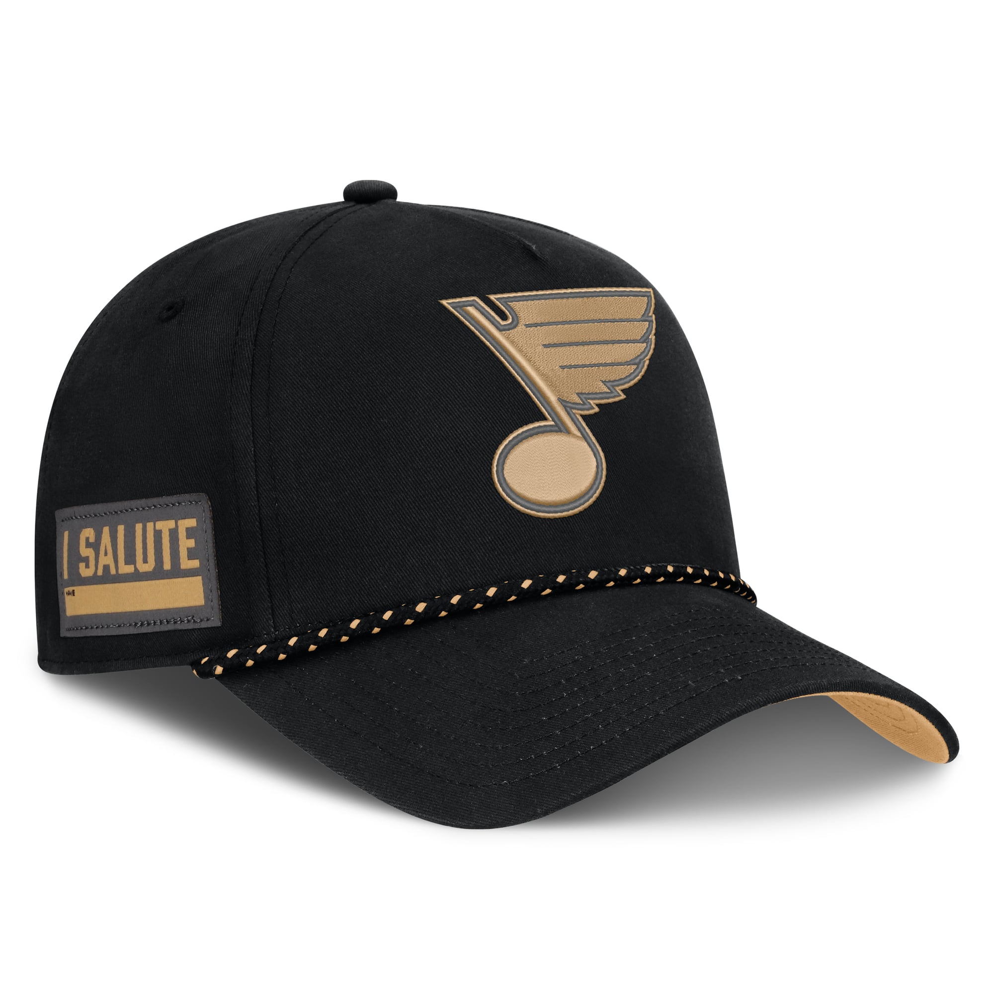 Men's Fanatics  Black St. Louis Blues Military Appreciation Authentic Pro A-Frame Adjustable Hat